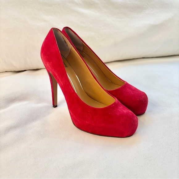 Dolce Vita Red Suede Pumps High Heel Platform size 8.5 - Picture 3 of 12
